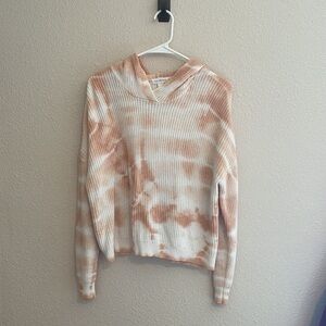 FULL TILT Knit tie dye sweater Womens size small orange and cream color​​​​​​​​​